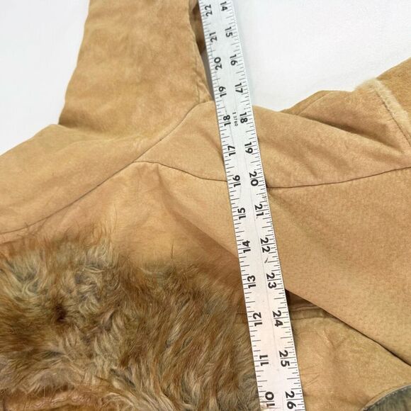 St. John's Bay Coat Womens Medium Tan Long Sleeve Genuine Leather Penny Lane - Picture 4 of 10